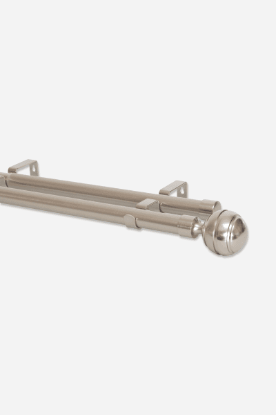 SILVER EXPANDABLE CURTAIN ROD SET 1.5M