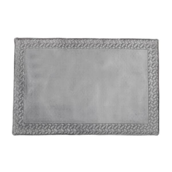 SILVER MEMORY FOAM BATH RUG