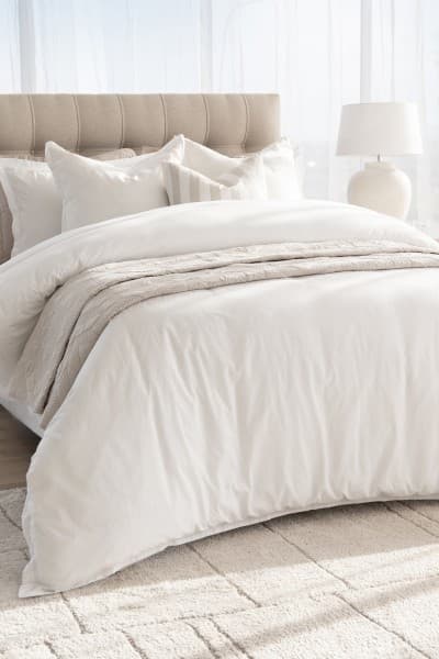 Francey White Washed Cotton  Duvet Cover Set