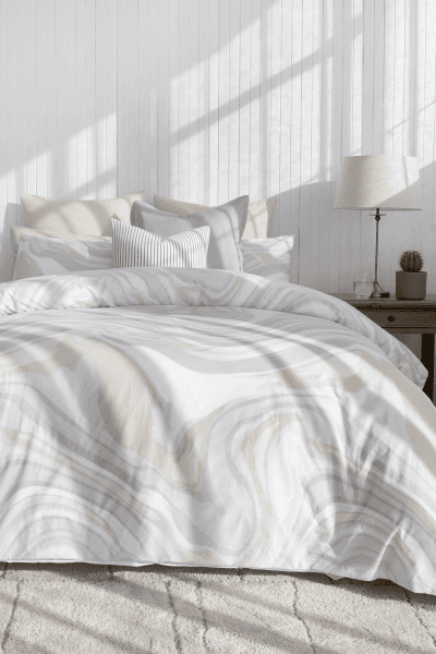 SWIRL NATURAL DUVET COVER SET