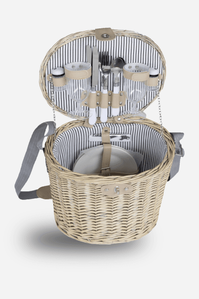 WILLOW NATURAL ROUND PICNIC BASKET