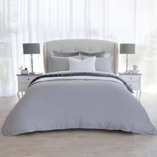 GREY SUPIMA COTTON 450TC OXFORD DUVET COVER SET