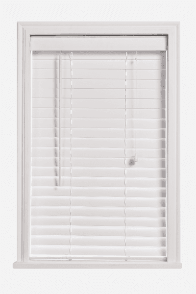 WHITE 50MM FAUX WOOD VENETIAN BLIND
